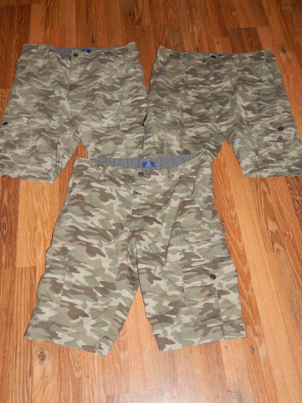 LOT 3 Pairs Men's Size 38 Camo Camouflage Cargo Shorts by GEORGE